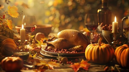 Thanksgiving is coming soon 3D rendering with 8K realistic quality