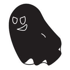Halloween ghost with a scary face icon