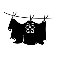 Halloween ghost with a scary face icon