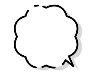 途切れ線のドット柄の影のある吹き出し　10