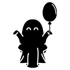 ghost with cute balloons