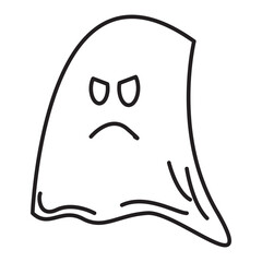 Halloween ghost with a scary face
