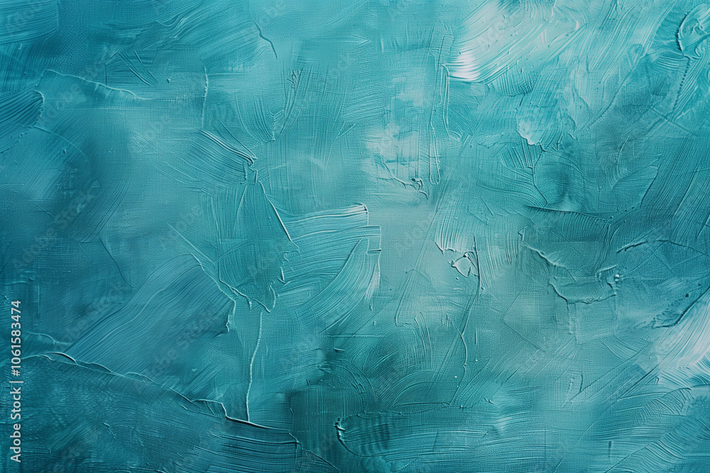 Poster light blue green abstract pattern. gradient. painted watercolor paper texture. teal color art backgr
