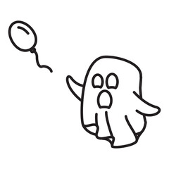 ghost with cute balloons