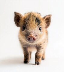 Fototapeta premium Adorable Piglet Portrait: A Close-Up Look at a Cute Baby Pig