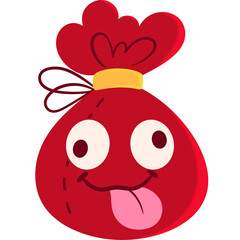 Santa Bag Silly Face Cartoon
