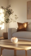 Minimalist interior living room table decoration poster background