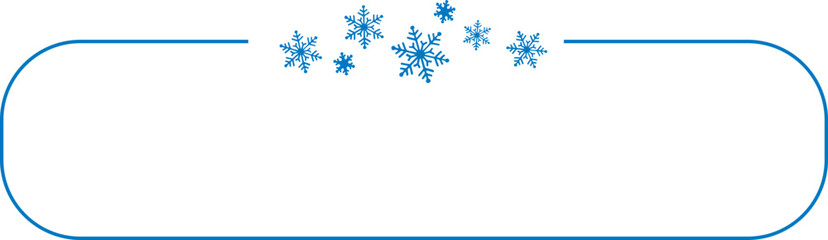 Fototapeta premium Simple Thin frame Frame Border with snowflakes