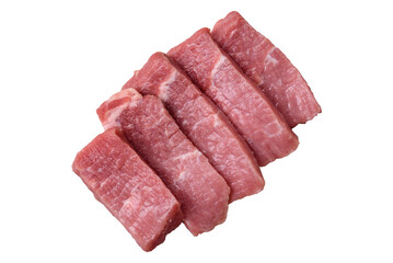 Juicy beef cut into slices with salt, spices and herbs