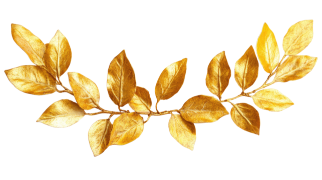 golden olive crown laurel on white background