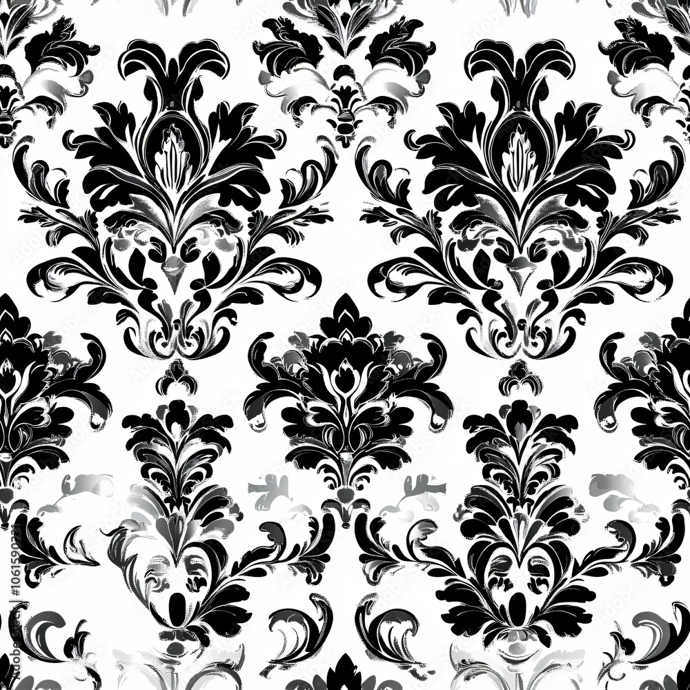 Poster elegant damask patterns(seamless pattern and tile image)