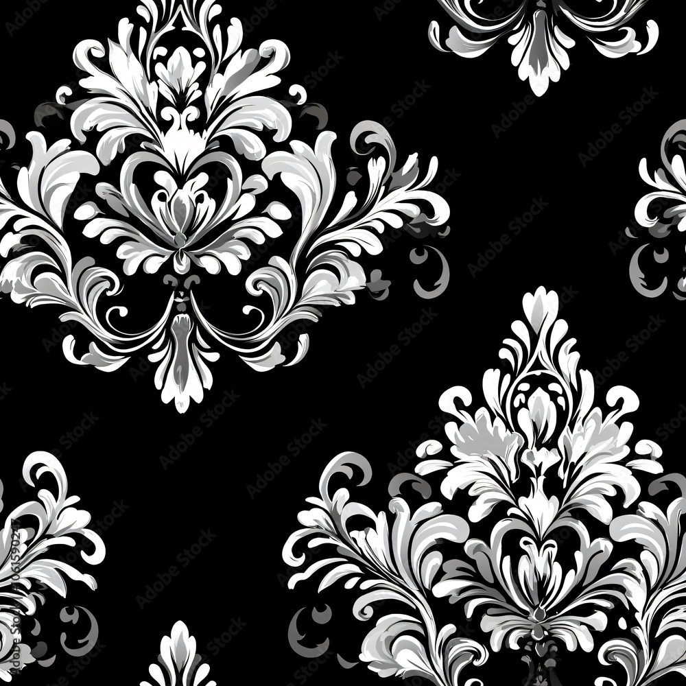 Poster elegant damask patterns(seamless pattern and tile image)