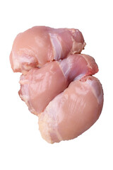 Fresh raw chicken thigh fillets with salt, spices and herbs