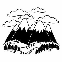 Vector Art: Alpine Peaks