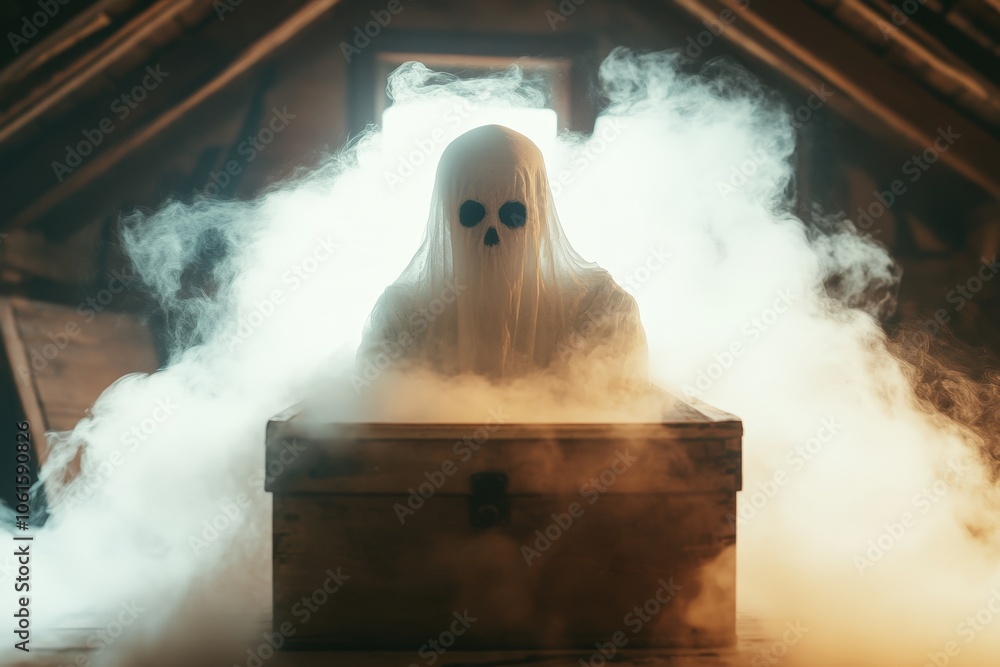 Aufkleber Isolated Ghost Character in Atmospheric Setting
