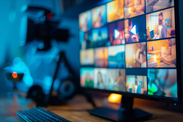 webinar or online streaming concept, play video file


