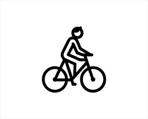 Obraz premium silhouette of a person riding a bike. bike icon
