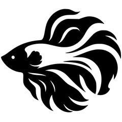 Betta fish logo silhouette