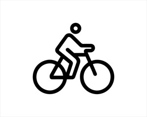 Naklejka premium silhouette of a person riding a bike icon
