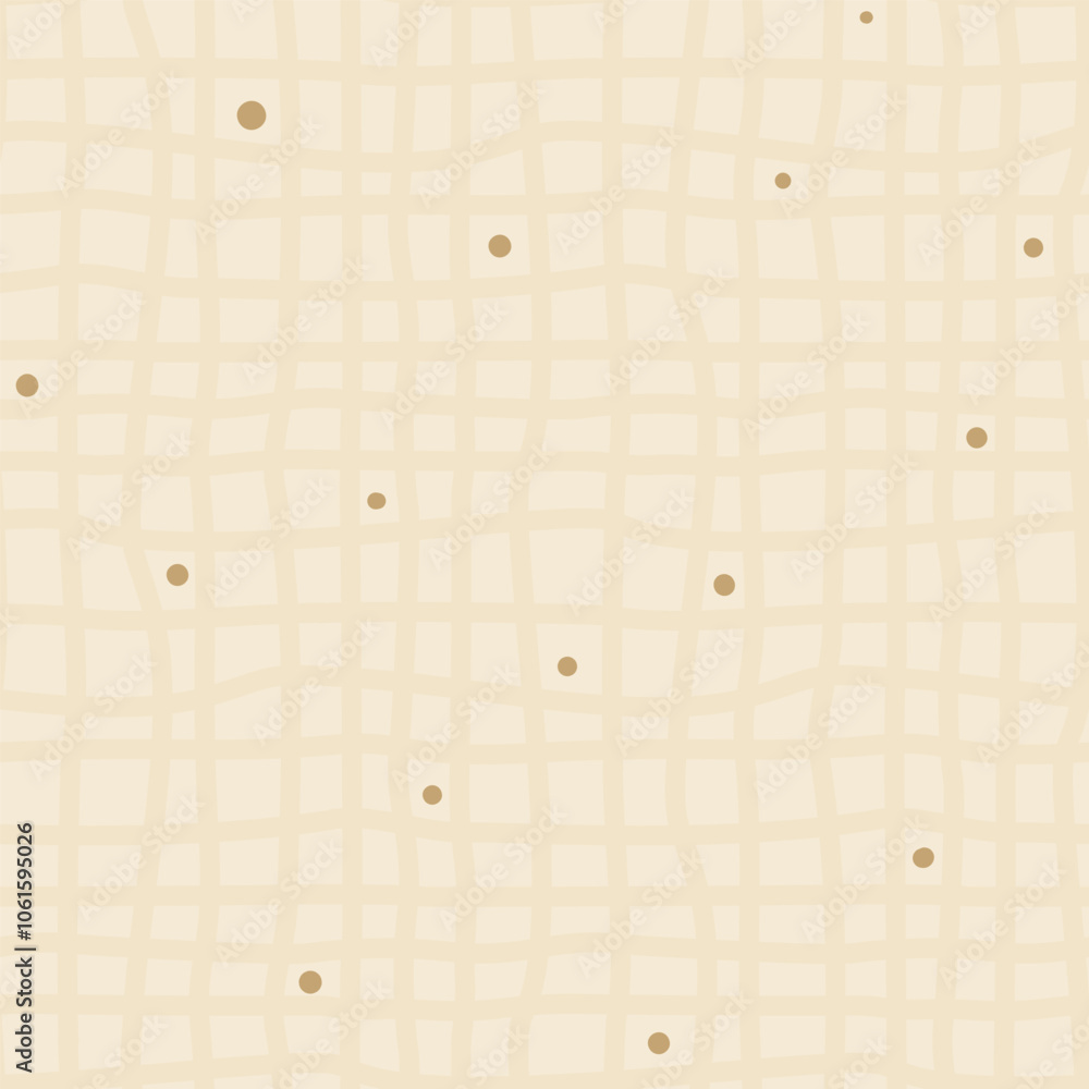 Poster checkered seamless pattern with dots . nursery endless background. doodle graphic repeat cover. surf