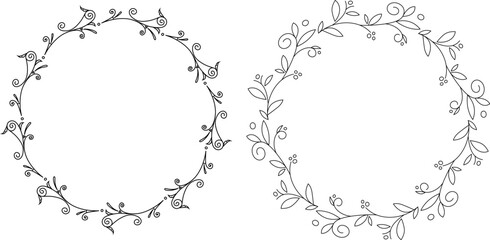 vector frames black on a white background