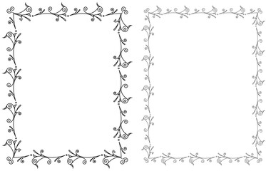 vector frames black on a white background
