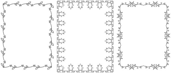 vector frames black on a white background