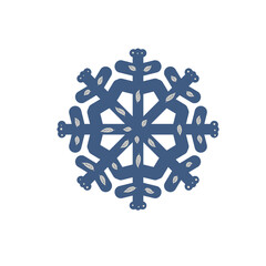 Fototapeta premium Snowflakes isolated on white background. Vector hand drawn flat illustration
