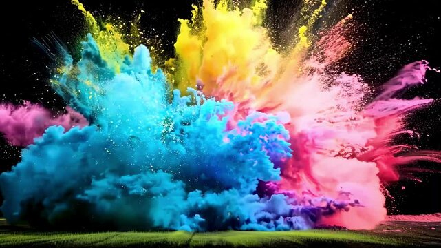 The colors swirl and mix, creating a mesmerizing rainbow effect