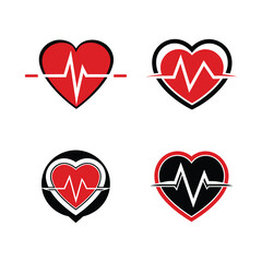 Heartbeats Logo Icon Vector Illustration for Health and Medical Branding