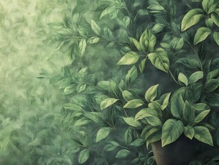 Lush Green Foliage with Visible Veins and Texture