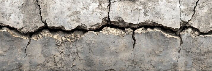 Obraz premium Cracked concrete surface showcasing texture and wear.
