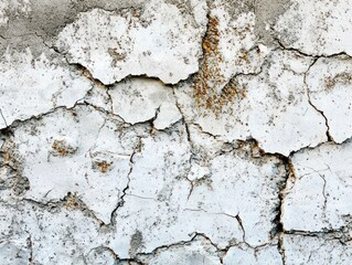Fototapeta premium Cracked and weathered wall surface showcasing texture and aging.