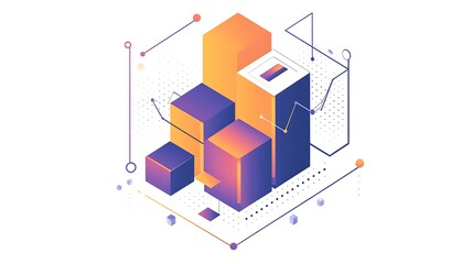 Obraz premium A simple flat isometric illustration