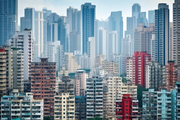 Obraz premium Asian city architecture condominium skyscraper.