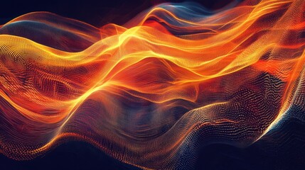 Obraz premium Digital wave background. Generative AI