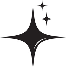 Obraz premium Shining stars emoji. Sparkles star icon, twinkle social media platform symbol. Black cartoon glittering abstract element vector. isolated on white background. Vector illustration. EPS 10 