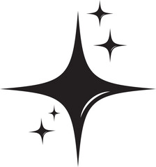 Fototapeta premium Shining stars emoji. Sparkles star icon, twinkle social media platform symbol. Black cartoon glittering abstract element vector. isolated on white background. Vector illustration. EPS 10 