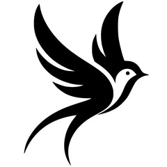 Minimalist swallow logo silhouette