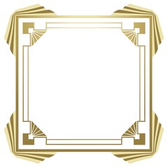 Art Deco frame on white background