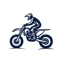 Fototapeta premium Motocross race, rider on motorbike, isolated vector silhouette