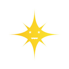 Obraz premium Shining stars emoji. Sparkles star icon, twinkle social media platform symbol. Yellow cartoon glittering abstract element vector. isolated on white background. Vector illustration. EPS 10 