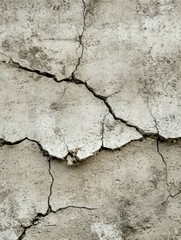 Obraz premium Cracked concrete surface showcasing wear and aging.