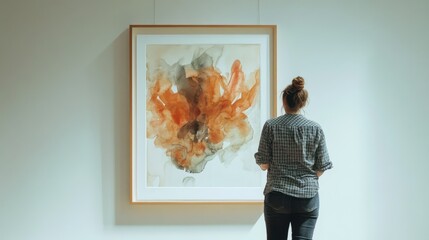Abstract Watercolor Art in Gallery Setting
