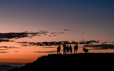 Gloomy Sunset view over the Mountain in Dhading, Nepal.