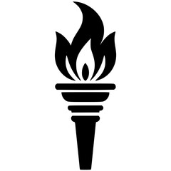 Torch logo silhouette