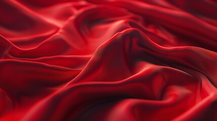  Flowing Red Wave Cloth, 3D Rendering, 8K Realistic Lighting