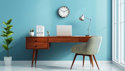 Chic Home Office with Mid-Century Modern Design