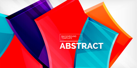 Round 3d shapes, plates background. Creative composition design template