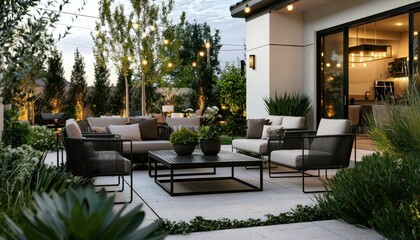 Modern Chic Outdoor Living Space with Industrial Touch